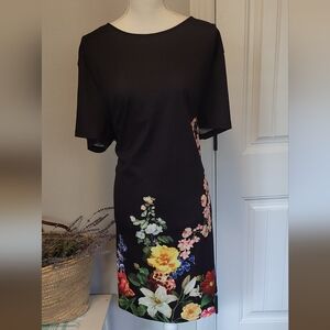 Chic Black Floral Midi Dress